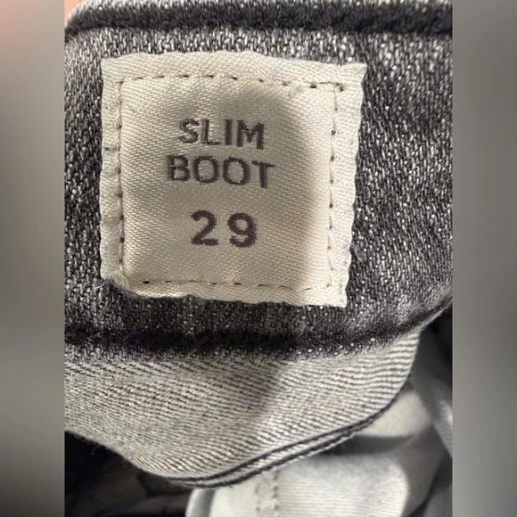 PacSun Distressed Black Slim Boot Jeans Size 29 High Rise Raw Hem - Picture 9 of 9